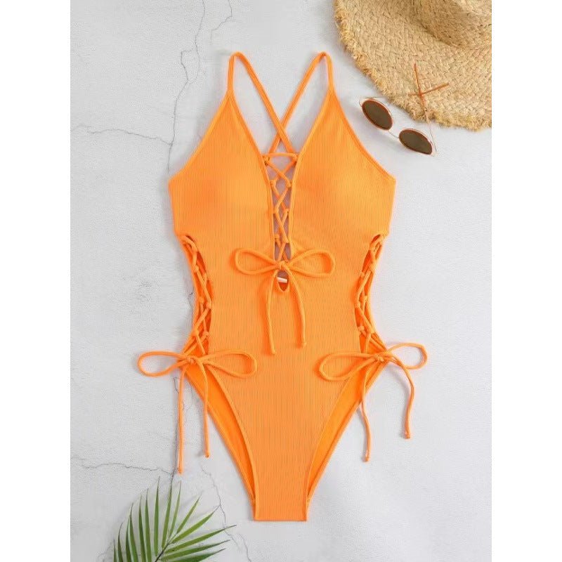 European And American Sexy Backless Siamese Bikini Swimsuit - DBMP Shop