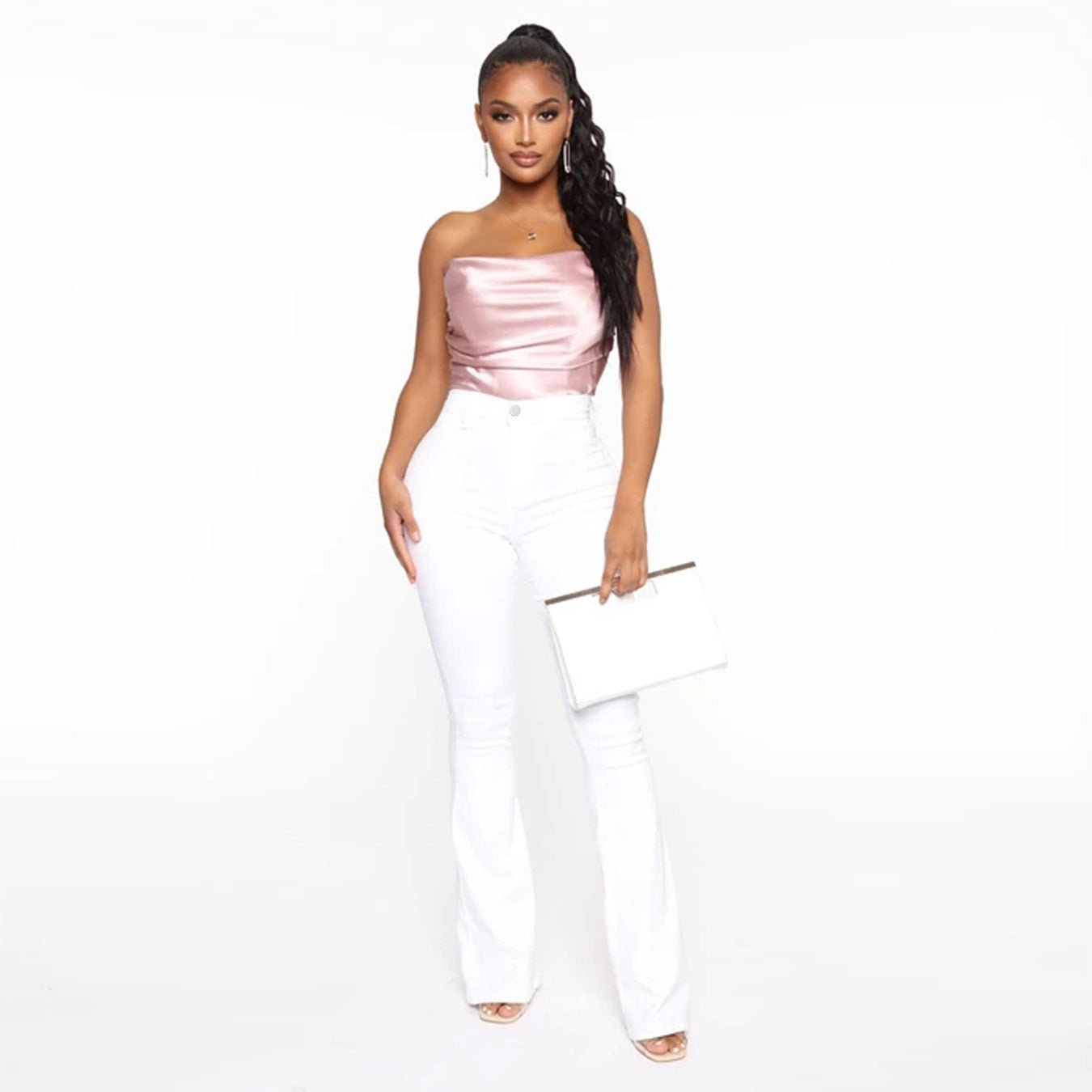 Women's Classic High Waist Slim Denim Horseshoe Pants - DBMP Shop