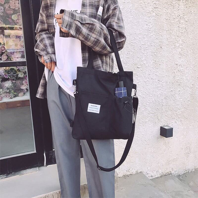 Harajuku Canvas Bags Students Handbag With Pockets Preppy Buckpack Shoulder Bag For Women Shoolbags - DBMP (Electronics And More Store)