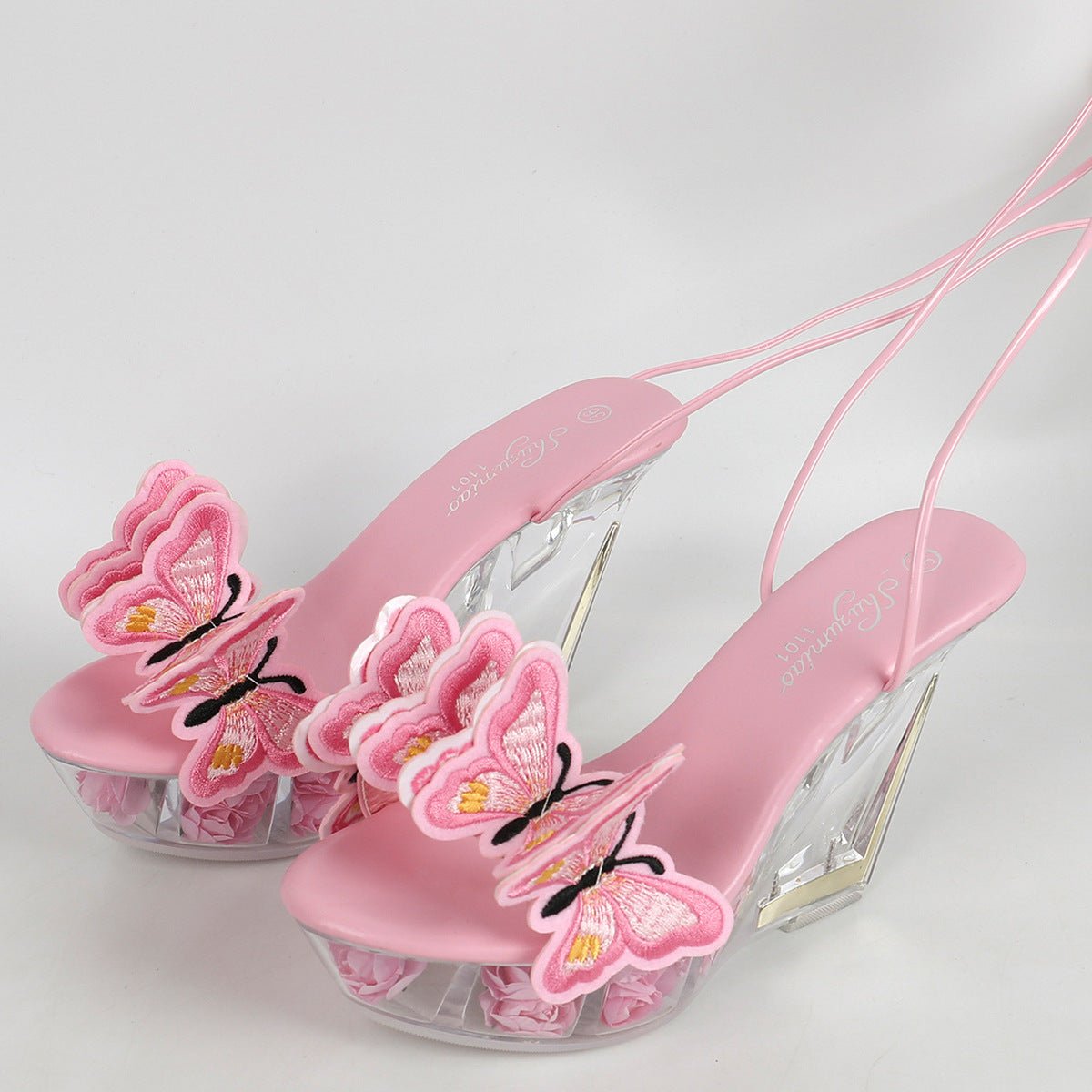 Lace Wedge 11CM Nightclub High Heels Trendy Crystal Bottom - DBMP Shop