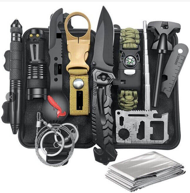 14in1 Outdoor Emergency Survival Gear Kit Camping Hiking Survival Gear Tools Kit Survival Gear And Equipment, Outdoor Fishing Hunting Camping Accessories - DBMP (Electronics And More Store)