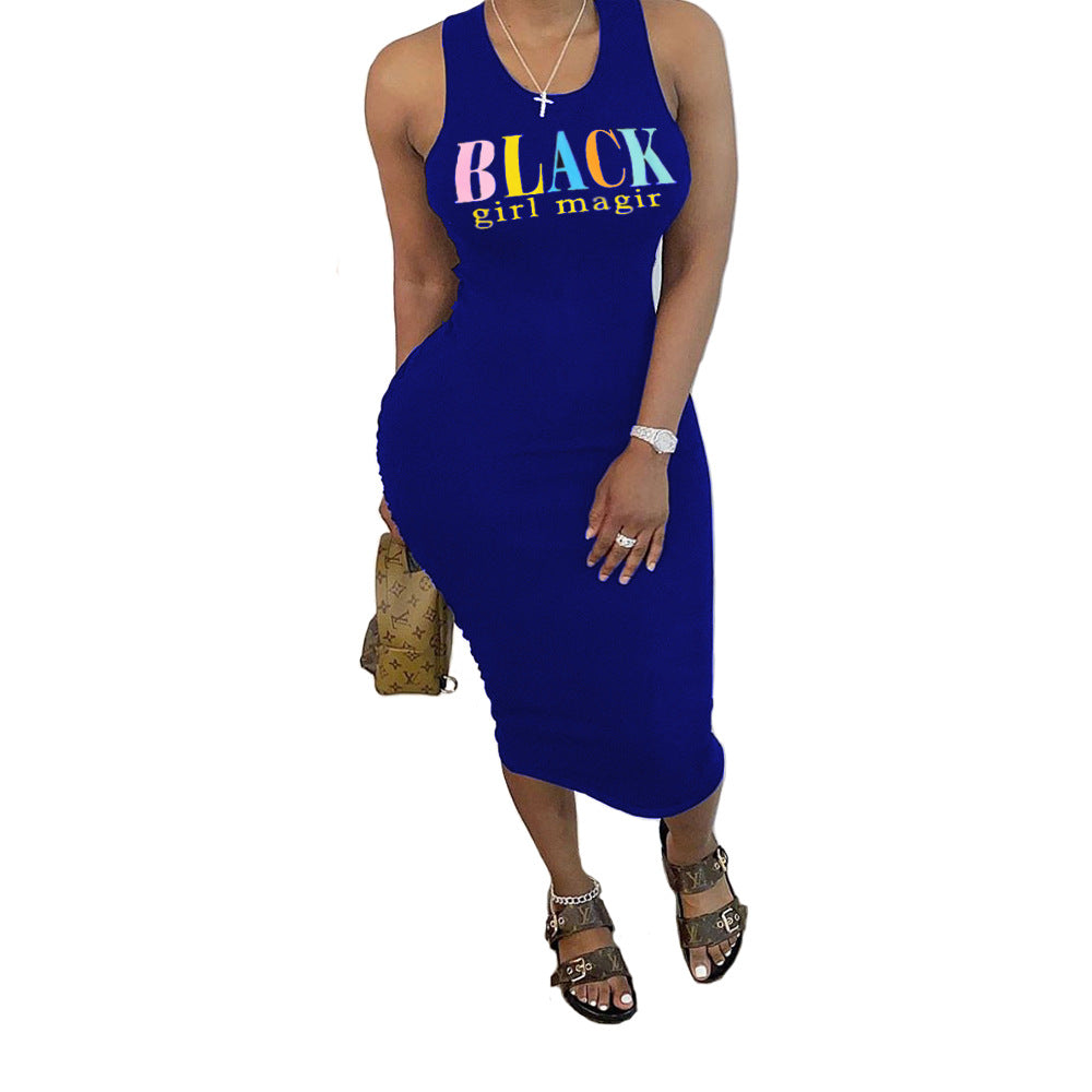 Women's Fashion Sling Sleeveless Pleated Dress