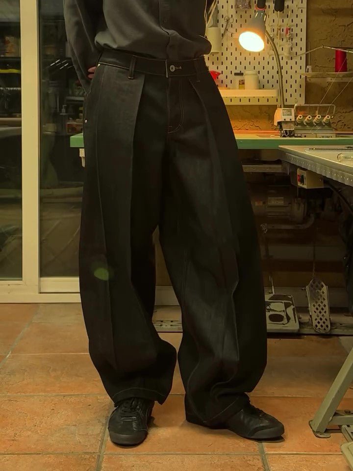 Classic Pocket Denim Wide-Leg Pants - DBMP Shop