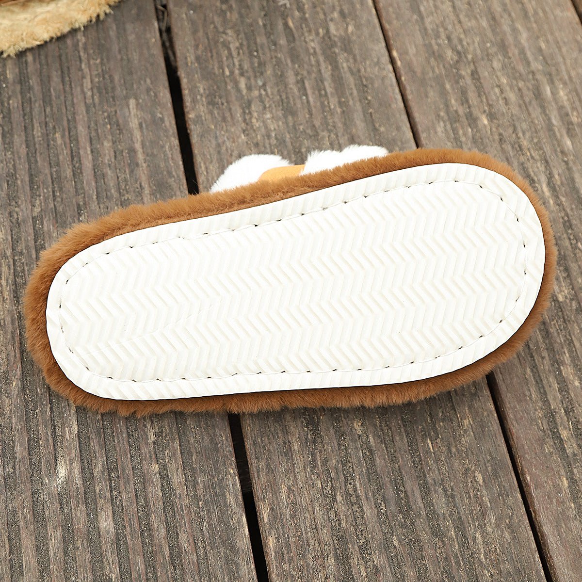 Fluffy Slippers Cross Strap Stitching Warm Casual Platform Slippers - DBMP Shop