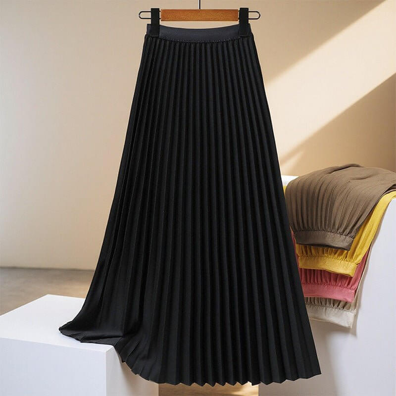 Women's Solid Color Fashion Pleated High Waist Pleated Skirt - DBMP (Electronics And More Store)