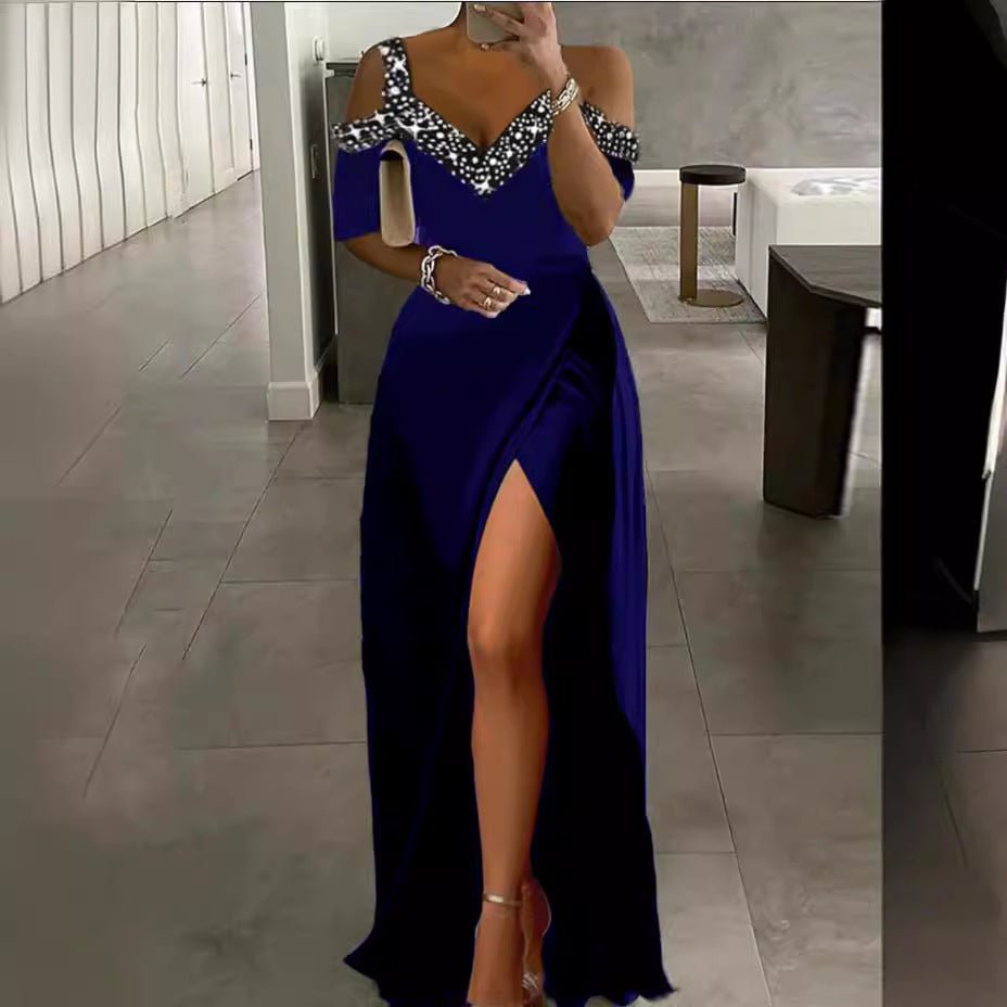 European And American Off-shoulder Spaghetti Strap Dress - DBMP Shop