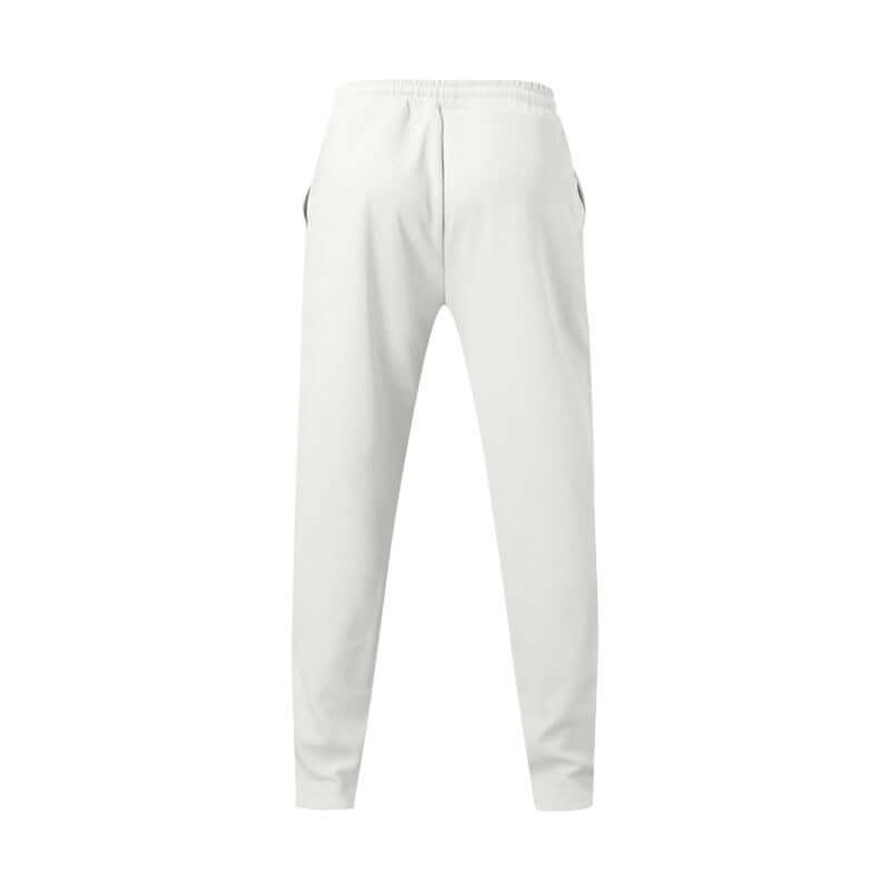 Men's casual loose straight pants in light color with drawstring and pockets, perfect for sporty or everyday wear.