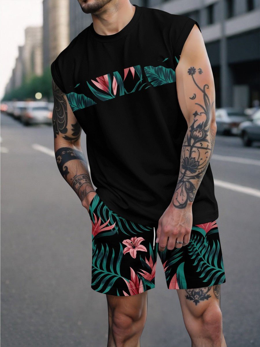 Mens Fashion Letter-Printed Sports Suit - DBMP Shop