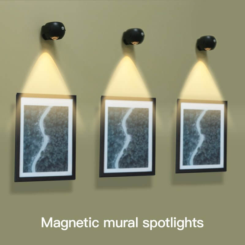 Adjustable Angle Human Sensing Light, Wireless Sunset Light, Indoor Spotlight, Corridor, Living Room Wall Light, Rechargeable And Installed Dry Battery - DBMP (Electronics And More Store)