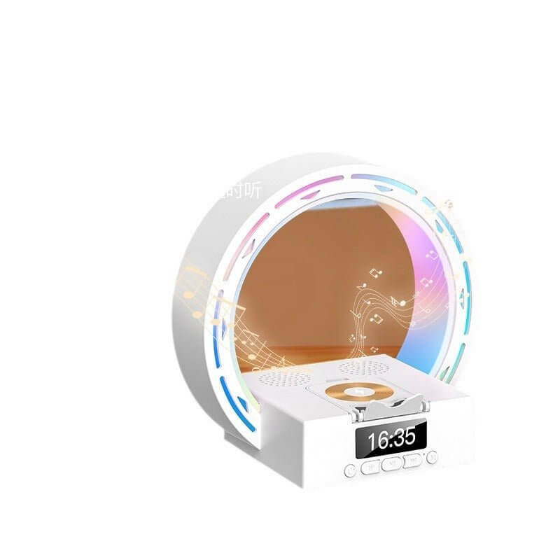 4 In 1 Wireless Bluetooth Speaker Charging Pad Bedside Lamp With Alarm Clock Wake - Up Light For Bedroom Support USB Drive TF Card - DBMP (Electronics And More Store)