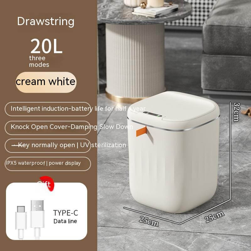 Smart Trash Can With Lid For Bedroom And Living Room Kitchen Storage Box Trash Can Induction Small Car Box Automatic Smart Dustbin Smart Trash Bin - DBMP (Electronics And More Store)