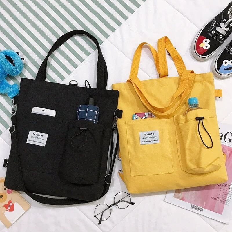 Harajuku Canvas Bags Students Handbag With Pockets Preppy Buckpack Shoulder Bag For Women Shoolbags - DBMP (Electronics And More Store)