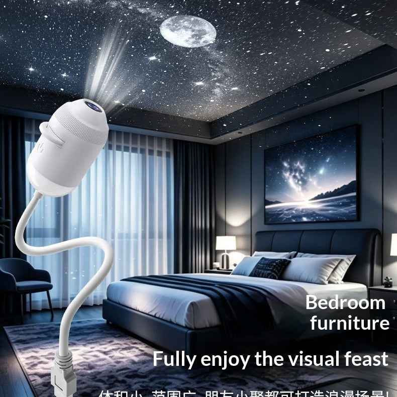 Starry Night Light Projector - Bedroom Ambiance Galaxy Star Projection Lamp for Romantic Ceiling Decor