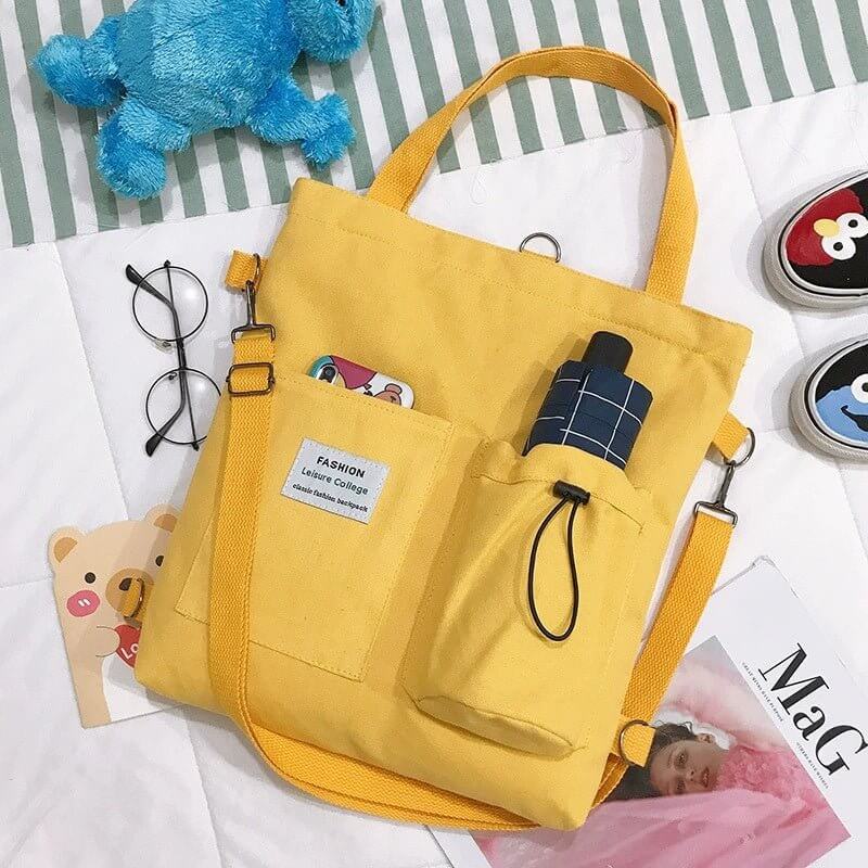 Harajuku Canvas Bags Students Handbag With Pockets Preppy Buckpack Shoulder Bag For Women Shoolbags - DBMP (Electronics And More Store)