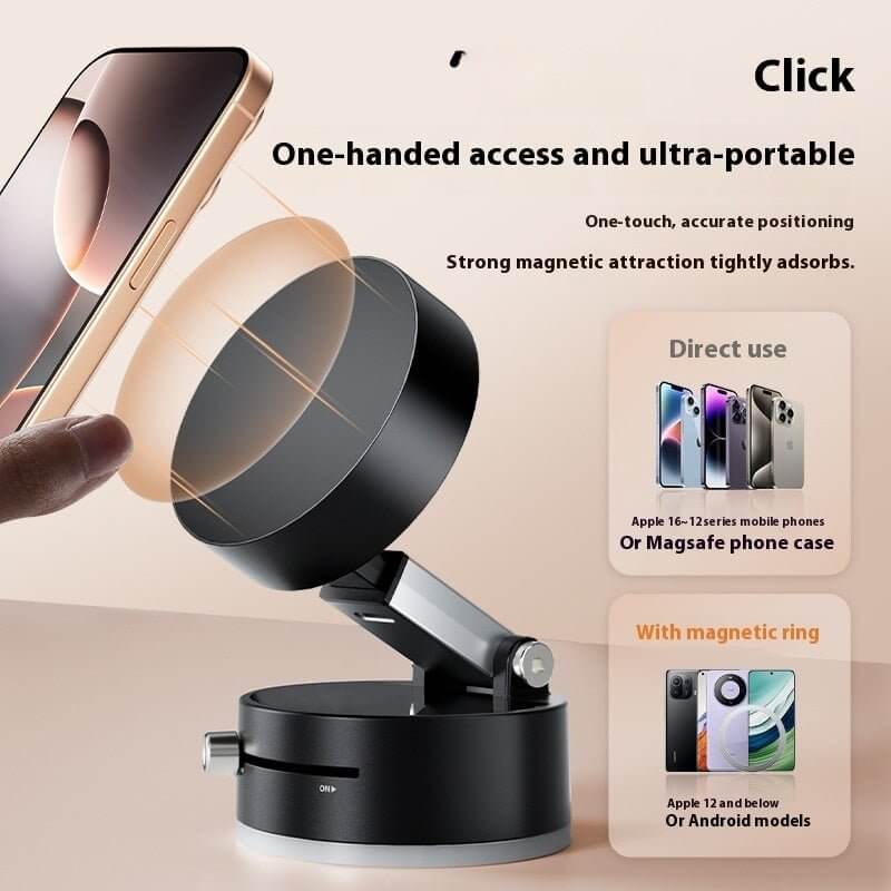 Foldable Magnetic Vacuum Car Phone Holder Foldable Suction Cup With Suction Cup Hands - Free Navigation For Smart Phone - DBMP (Electronics And More Store)