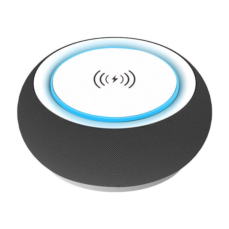 Wireless Bluetooth speaker with dual subwoofers, waterproof design, and built-in voice prompts.
