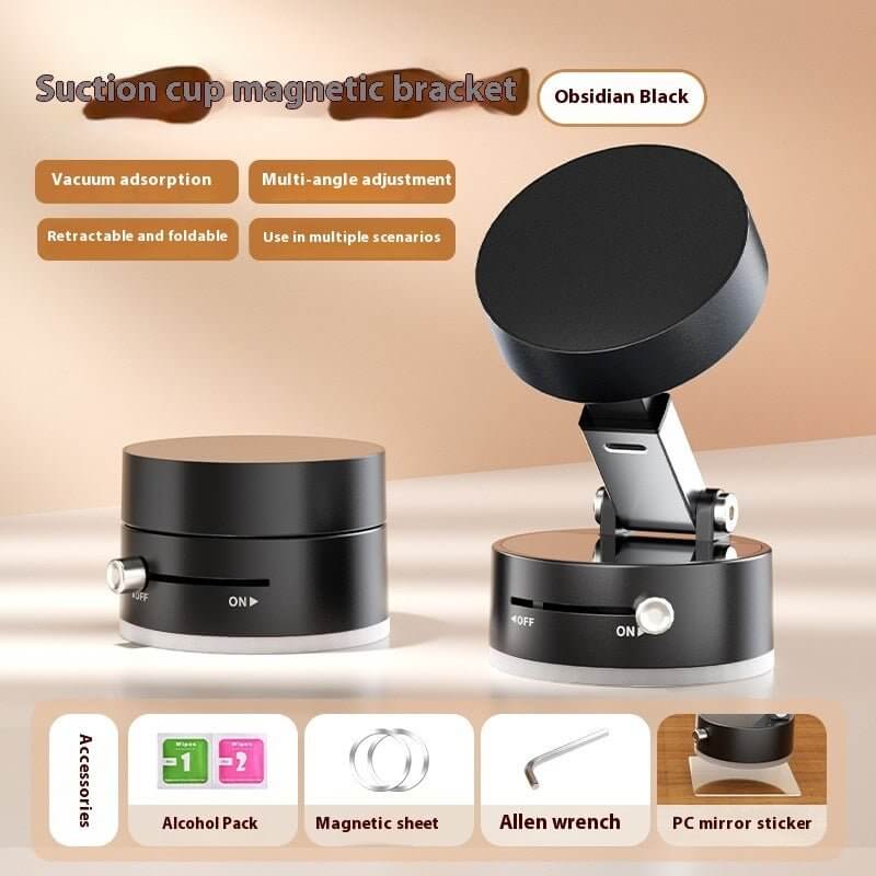 Foldable Magnetic Vacuum Car Phone Holder Foldable Suction Cup With Suction Cup Hands - Free Navigation For Smart Phone - DBMP (Electronics And More Store)