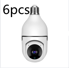 WiFi 1080P bulb camera with 4X zoom, advanced surveillance features, white design, ideal for home monitoring.