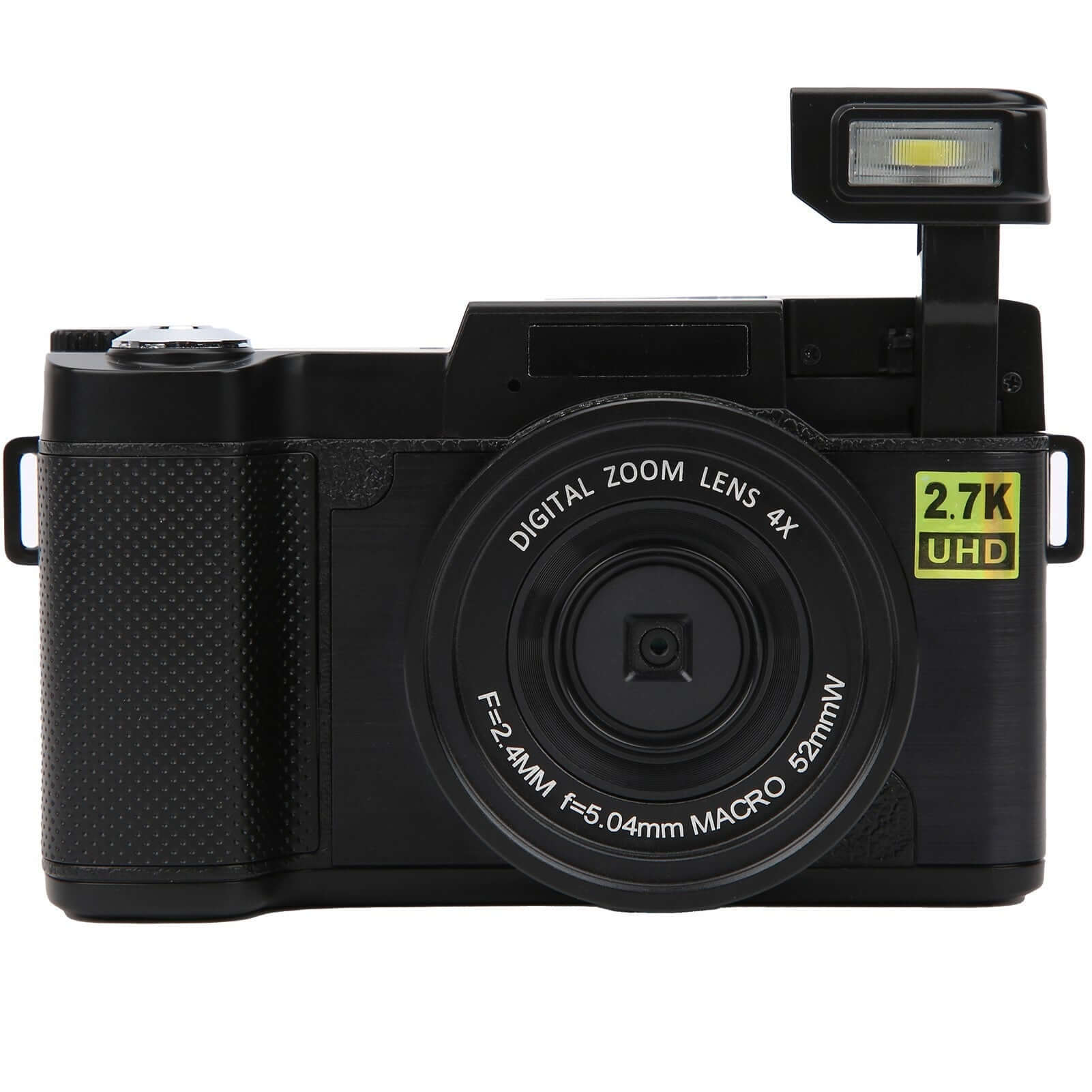 HD 27K R2S digital camera with flip HD screen and 2.7K UHD video capability.