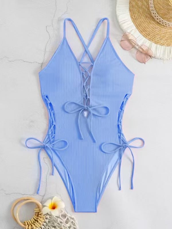 European And American Sexy Backless Siamese Bikini Swimsuit - DBMP Shop