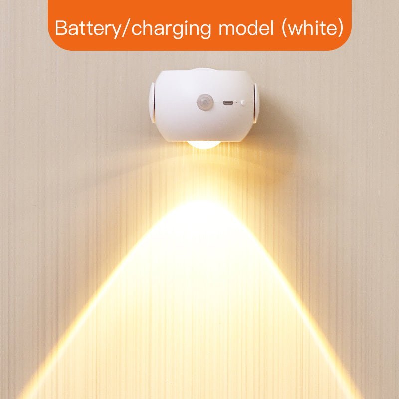 Adjustable Angle Human Sensing Light, Wireless Sunset Light, Indoor Spotlight, Corridor, Living Room Wall Light, Rechargeable And Installed Dry Battery - DBMP (Electronics And More Store)