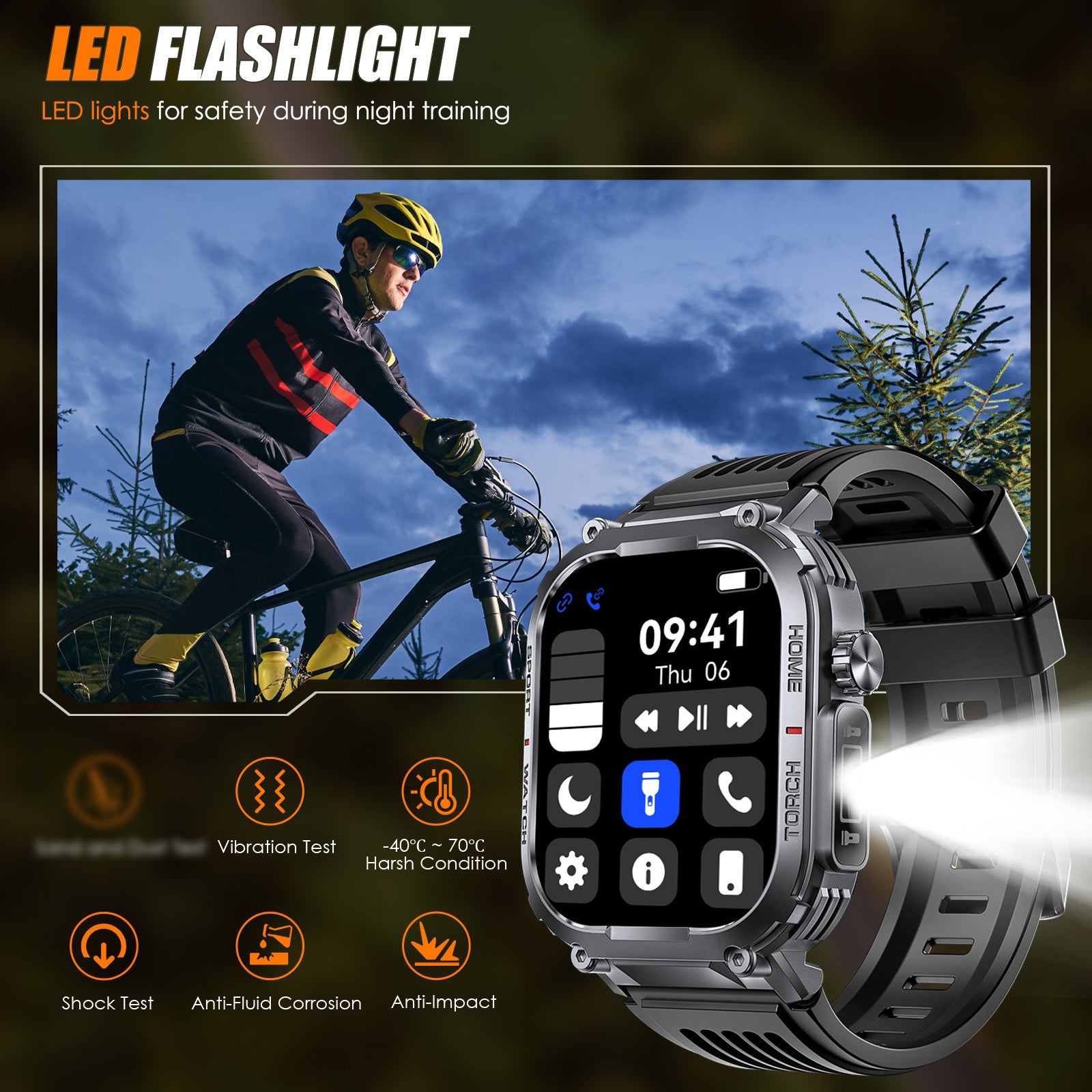 INEYES S320B Sport Modes Smart Watch For Men With LED Flashlight, Women's Smartwatch With Wireless Call, Men's Smartwatches With 2.02 - Inch HD Screen - DBMP (Electronics And More Store)