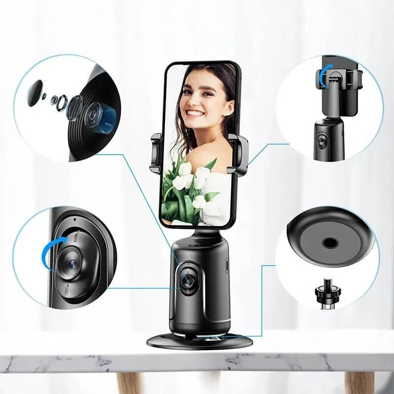 360 Auto Face Tracking Gimbal AI Smart Gimbal Face Tracking Auto Phone Holder For Smartphone Video Vlog Live Stabilizer Tripod - DBMP (Electronics And More Store)