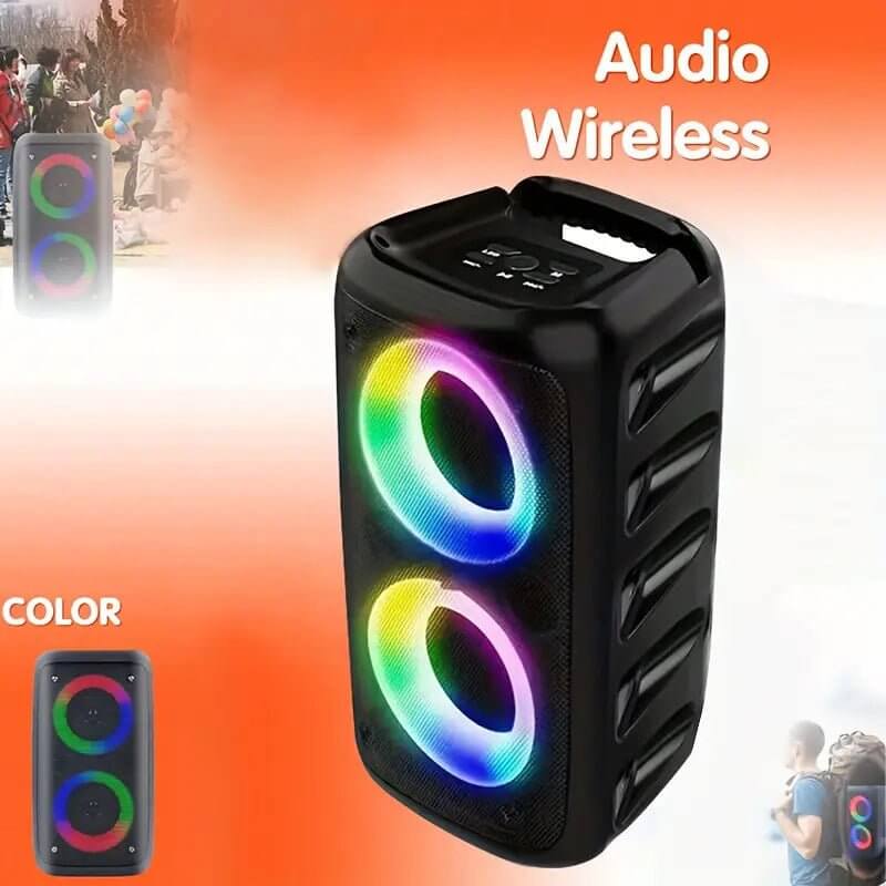 Wireless Speaker With Subwoofer, Large Boombox Speaker, Stereo Speaker, Subwoofer, Outdoor Wireless Speaker, Party Disco Light, TWS, TF, AUX - DBMP (Electronics And More Store)