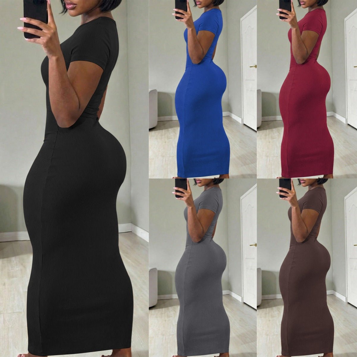 Feminine Tight-Fitting Long Fashionable Casual Dress - DBMP Shop