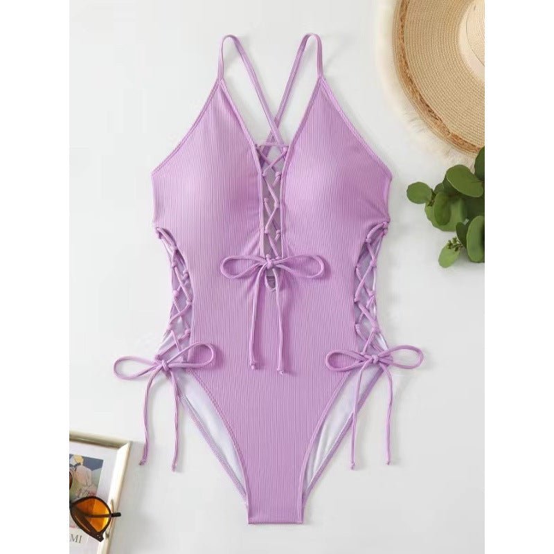 European And American Sexy Backless Siamese Bikini Swimsuit - DBMP Shop