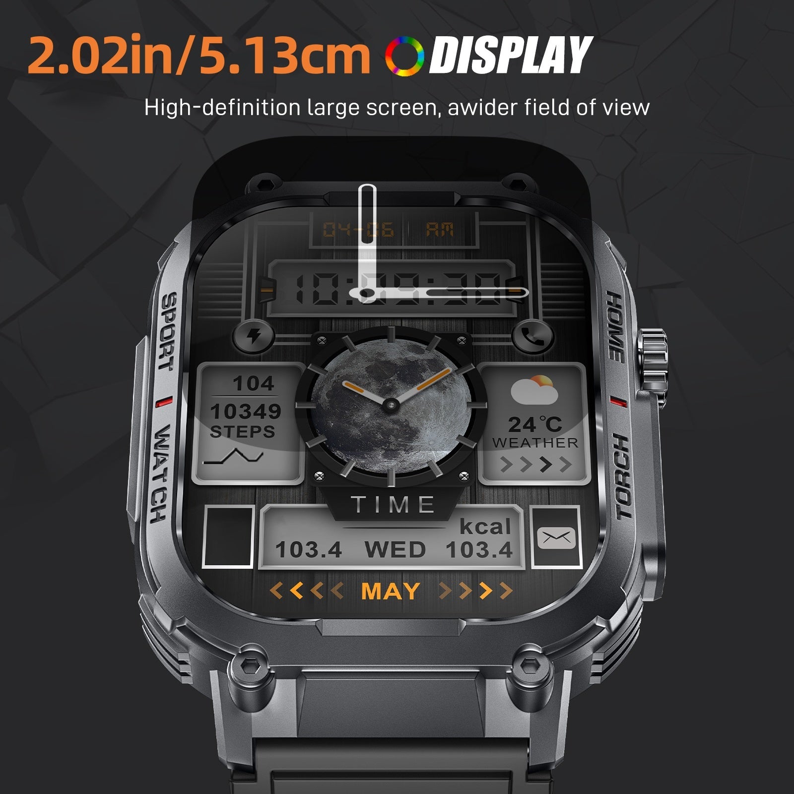 INEYES S320B Sport Modes Smart Watch For Men With LED Flashlight, Women's Smartwatch With Wireless Call, Men's Smartwatches With 2.02 - Inch HD Screen - DBMP (Electronics And More Store)