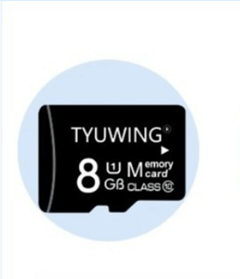 TYUWING 8GB micro SD memory card with Class 10 rating for high-speed data transfer.