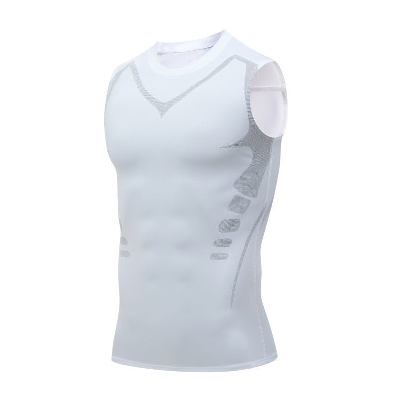 Men's Exercise Workout Quick-drying Breathable Slim Fit Tight Stretch Vest - DBMP Shop