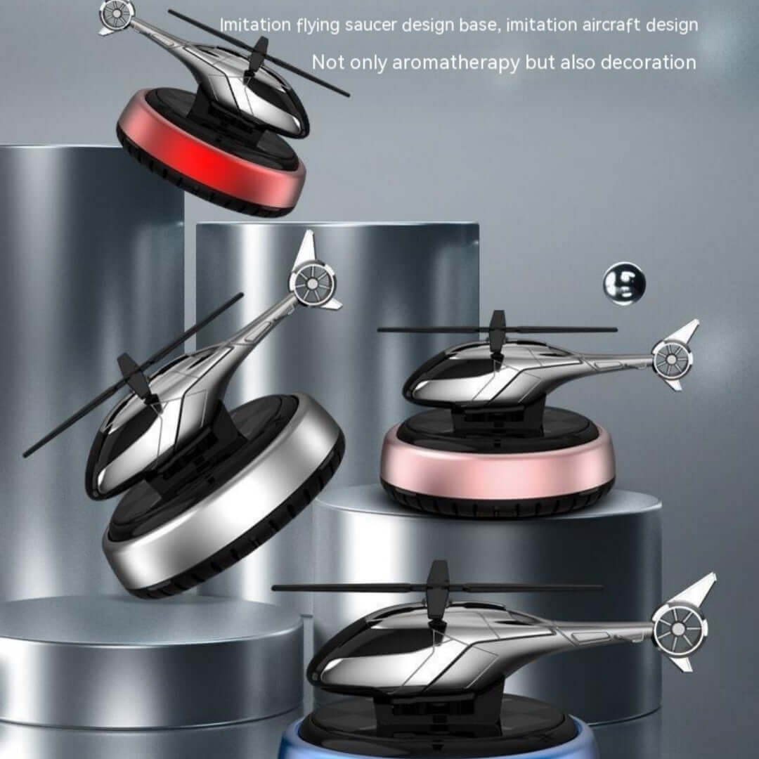 Colorful aromatherapy car perfume holders with flying saucer design for decoration and fragrance.
