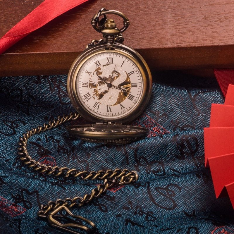 Chinese Dragon Coiled-dragon Mechanical Movement Pocket Watch - DBMP Shop