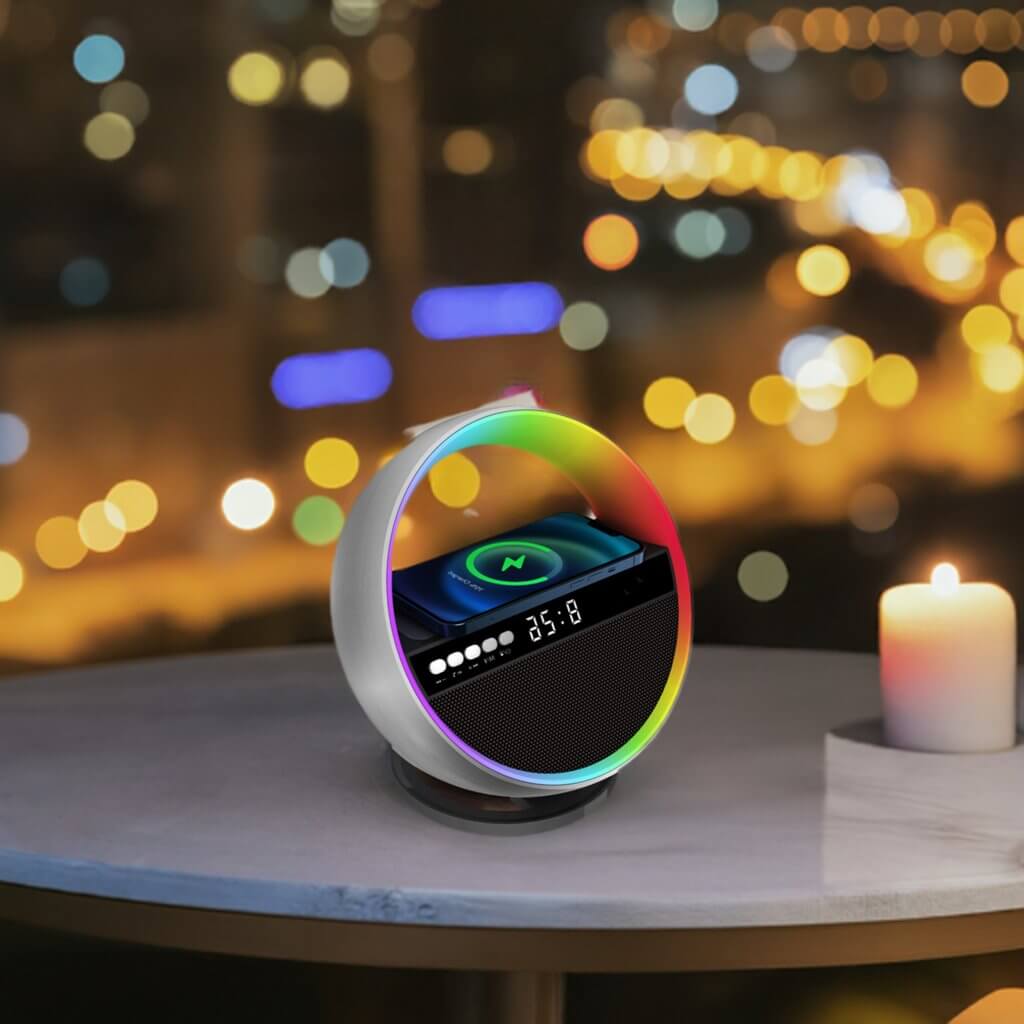 2024 New Multifunction RGB Night Light Wireless Charger Bluetooth Speaker Large G Ambience Light Home Decor - DBMP (Electronics And More Store)