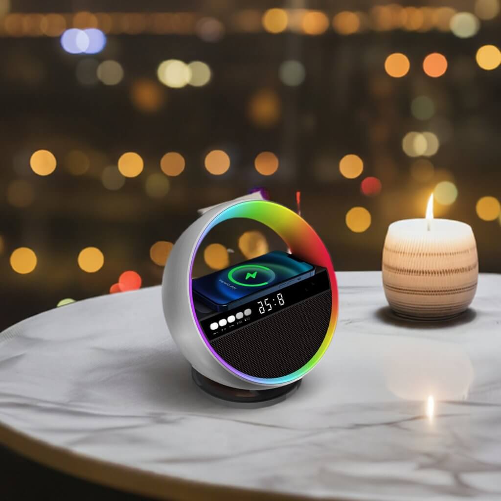 2024 New Multifunction RGB Night Light Wireless Charger Bluetooth Speaker Large G Ambience Light Home Decor - DBMP (Electronics And More Store)