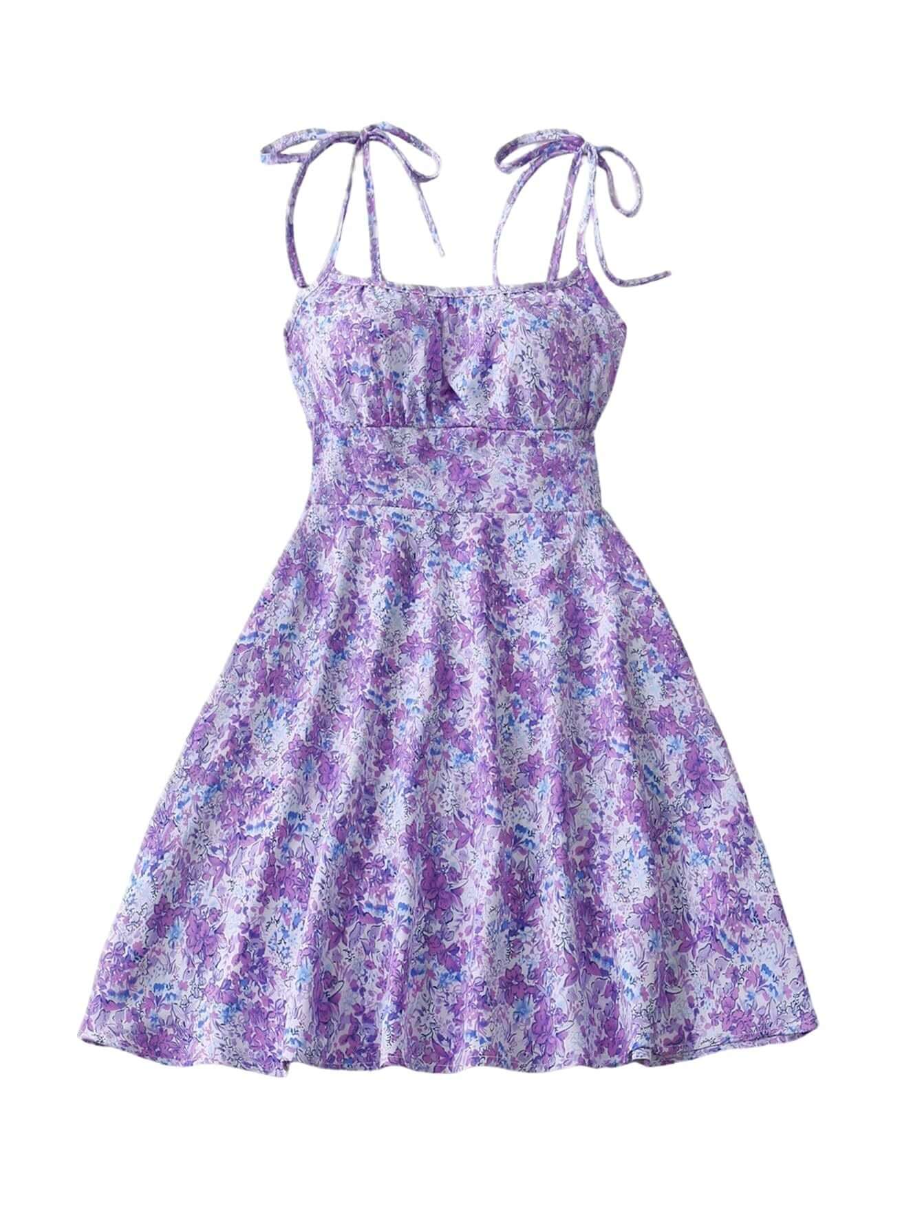 Floral Print Dress Summer Sweet A - Line Waist Trimming Dresses Women's Slimming Casual Clothing - DBMP (Electronics And More Store)