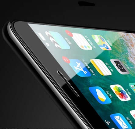 Close-up view of a smartphone displaying various app icons on its screen in a sleek design.