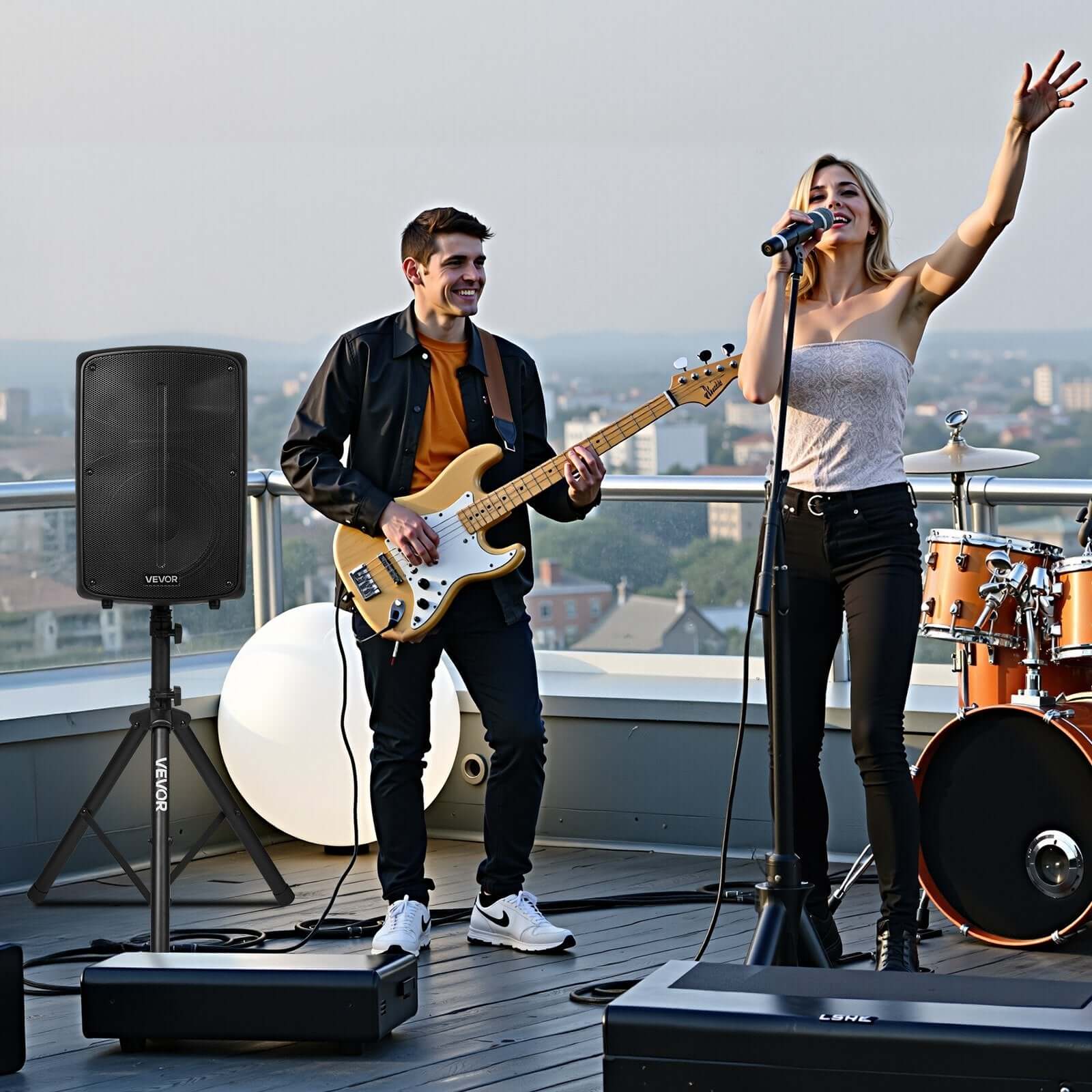 2 X 10 In Speakers PA System 800W Mixer Wireless Bluetooth Mic For DJ Party - DBMP (Electronics And More Store)