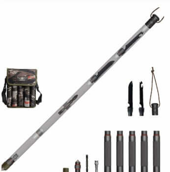 Outdoor Defense Tactical Stick with accessories for hiking and camping, foldable and multipurpose walking stick.