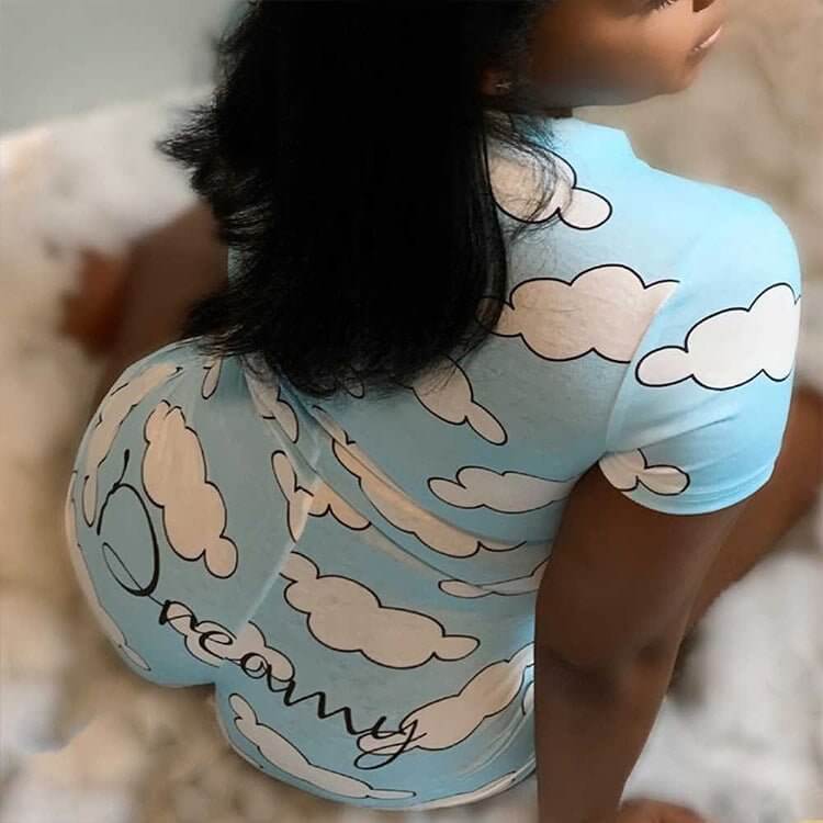 Women's One - Piece Home Printed Slim Slimming Sexy One - Piece - DBMP (Electronics And More Store)