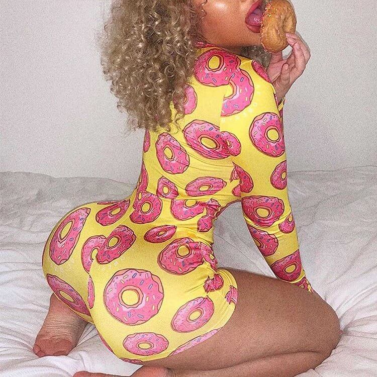 Women's One - Piece Home Printed Slim Slimming Sexy One - Piece - DBMP (Electronics And More Store)