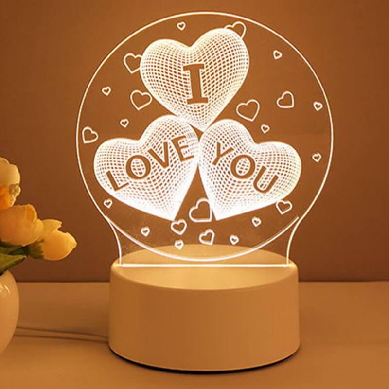 3D Lamp Acrylic USB LED Night Lights Neon Sign Lamp Xmas Home Decorations For Room Decor Valentines Day Gifts - DBMP (Electronics And More Store)