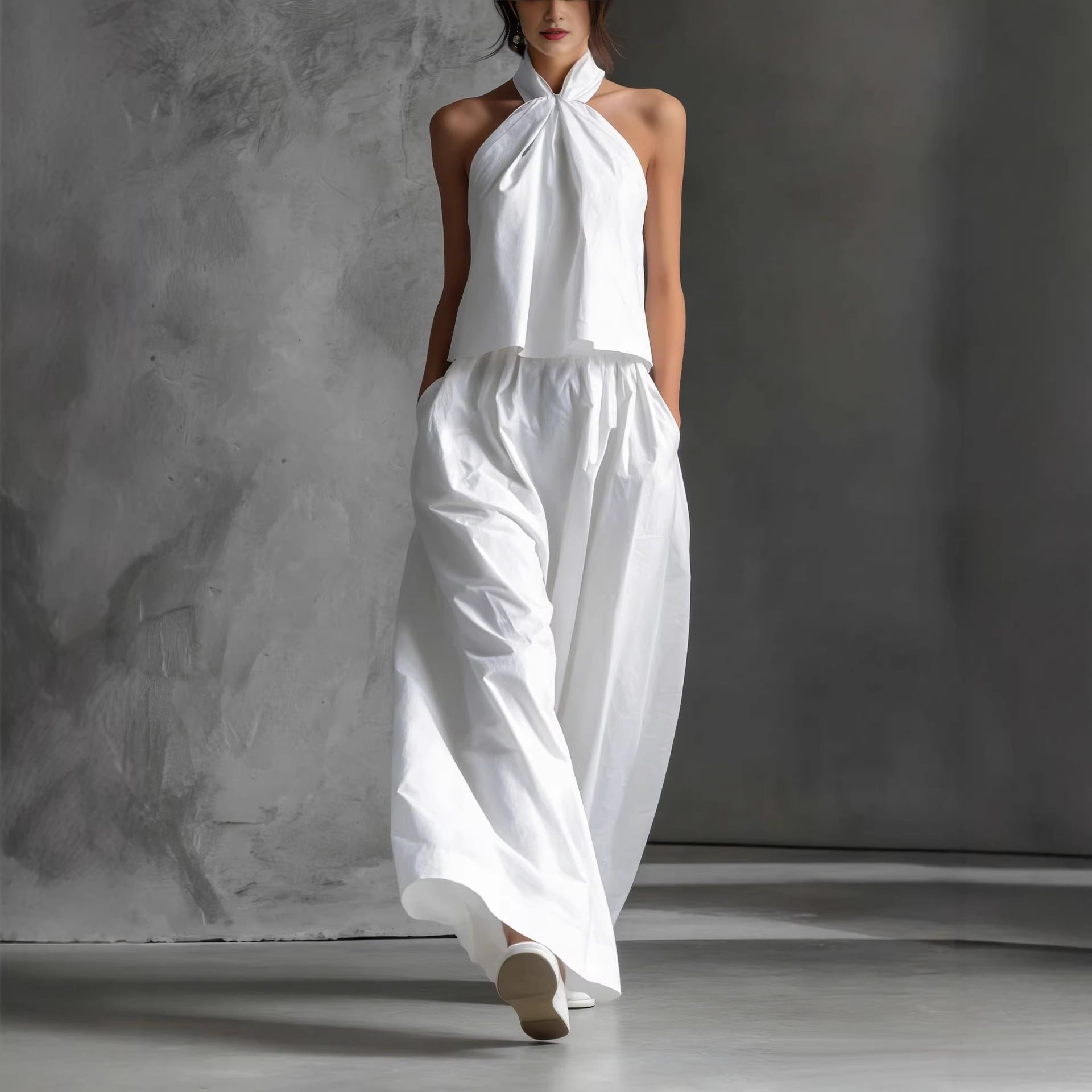 Loose - fitting Sleeveless Top And Wide - leg Pants Two - piece Set - DBMP Shop