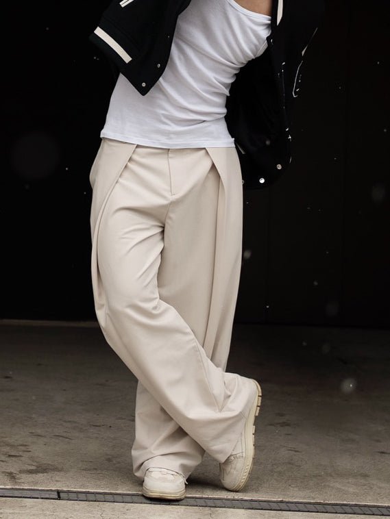 High-waisted Pleated Casual Pants - DBMP Shop