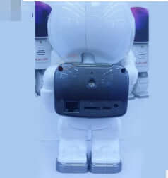 Back view of Astronaut Robot Camera with Wifi, USB and Ethernet ports for home security monitoring.