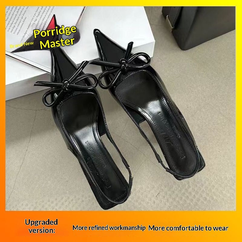 Sweet Bow-Knot Stiletto Pointed-Toe High Heel Sandals