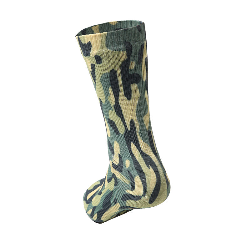 Mens Camouflage Waterproof All-Cotton Hiking Socks