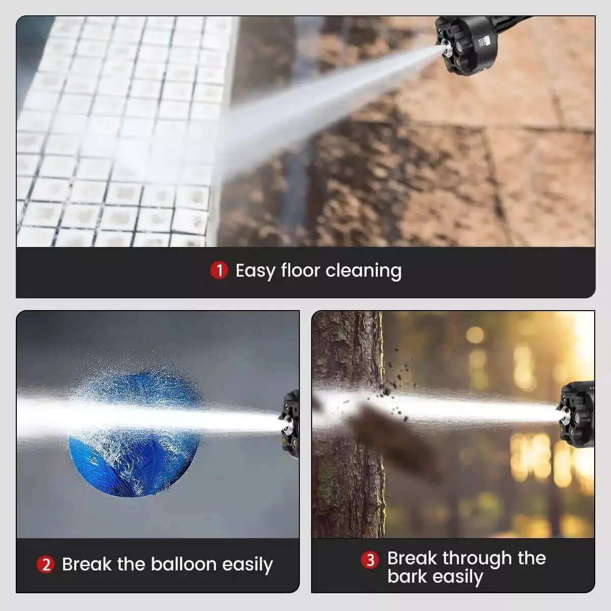 Portable Cordless Car Pressure Washer Water High Jet Wash Cleaner Gun And 2 Battery